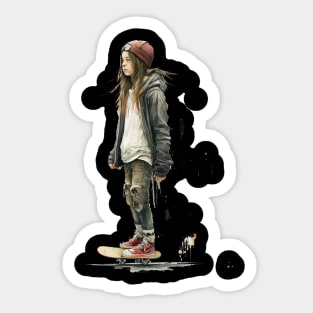 skater girl Sticker